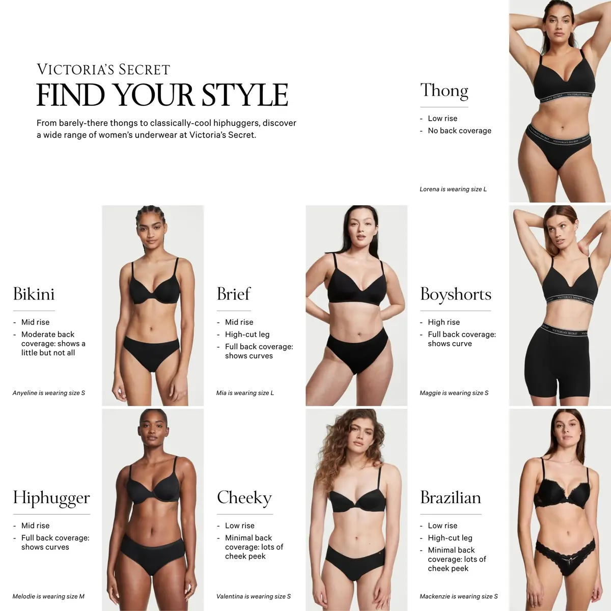 Victoria's Secret Women's Logo Cotton Hiphugger Underwear Pack, 4 Pack, M | Breathable Cotton, Full Coverage Comfort - view 5