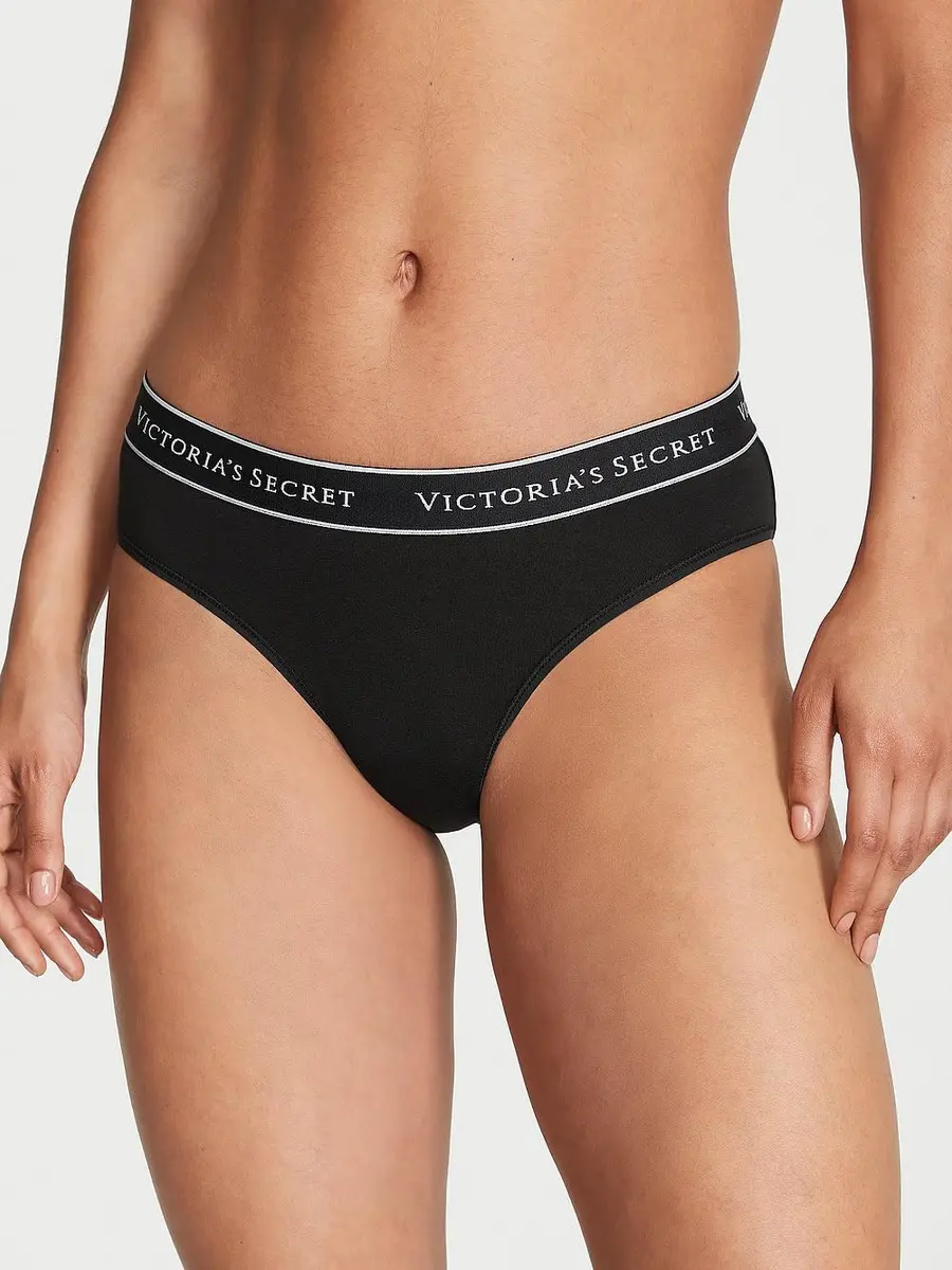 Victoria's Secret Women's Logo Cotton Hiphugger Underwear Pack, 4 Pack, M | Breathable Cotton, Full Coverage Comfort - view 2