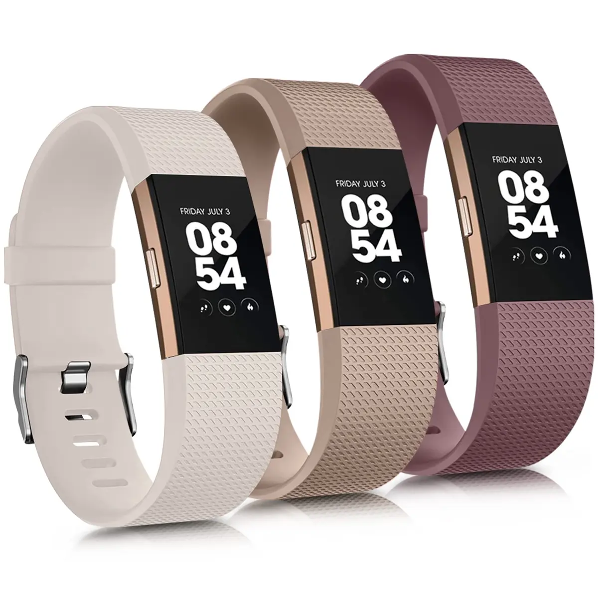 AK Sport Bands 3 Pack for Fitbit Charge 2 Small | Adjustable Replacement Straps - main product image
