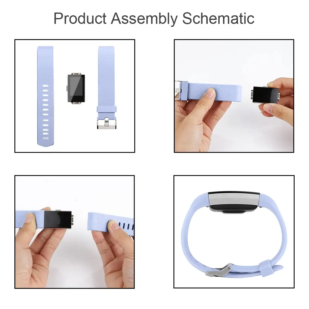 AK Sport Bands 3-Pack for Fitbit Charge 2 | Small Size, Light Pink/Baby Blue/Light Purple - view 4