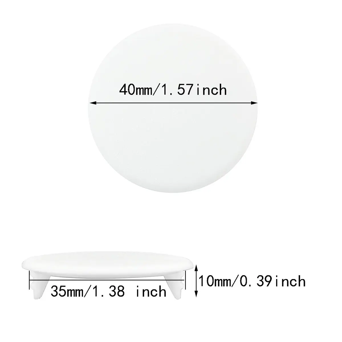 ITROLLE White 20PCS 35mm Concealed Hinge Hole Cover Plug Cap | Moisture-Proof Furniture Hardware - view 2