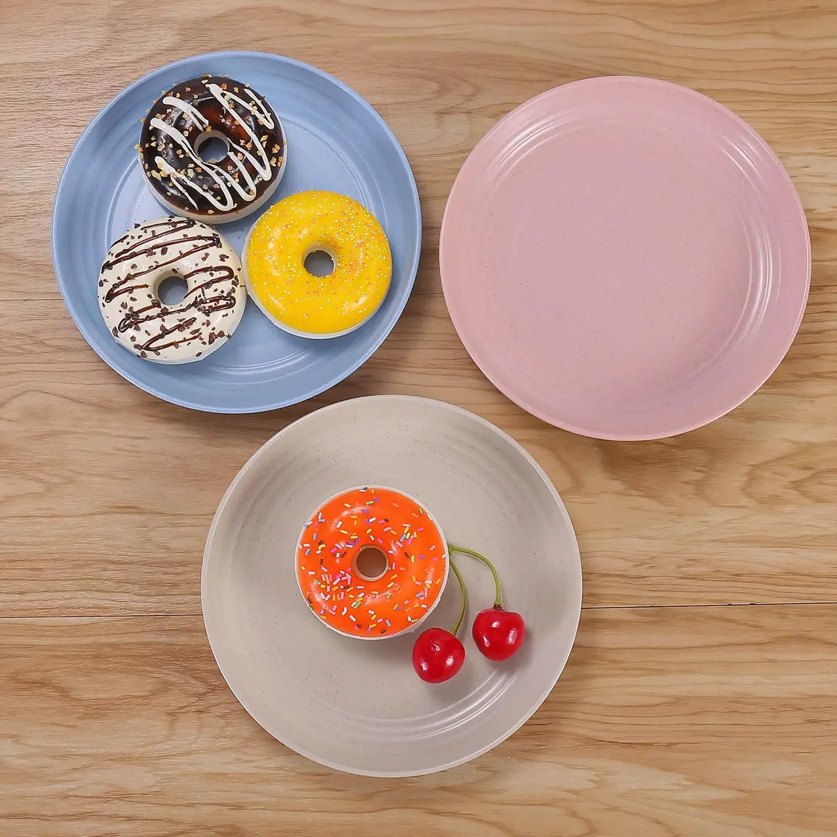LuckyZone 7-Inch Small Wheat Straw Plates - Unbreakable Set of 4 | 17.8 cm (7 Inch) Dinner Plates - view 4