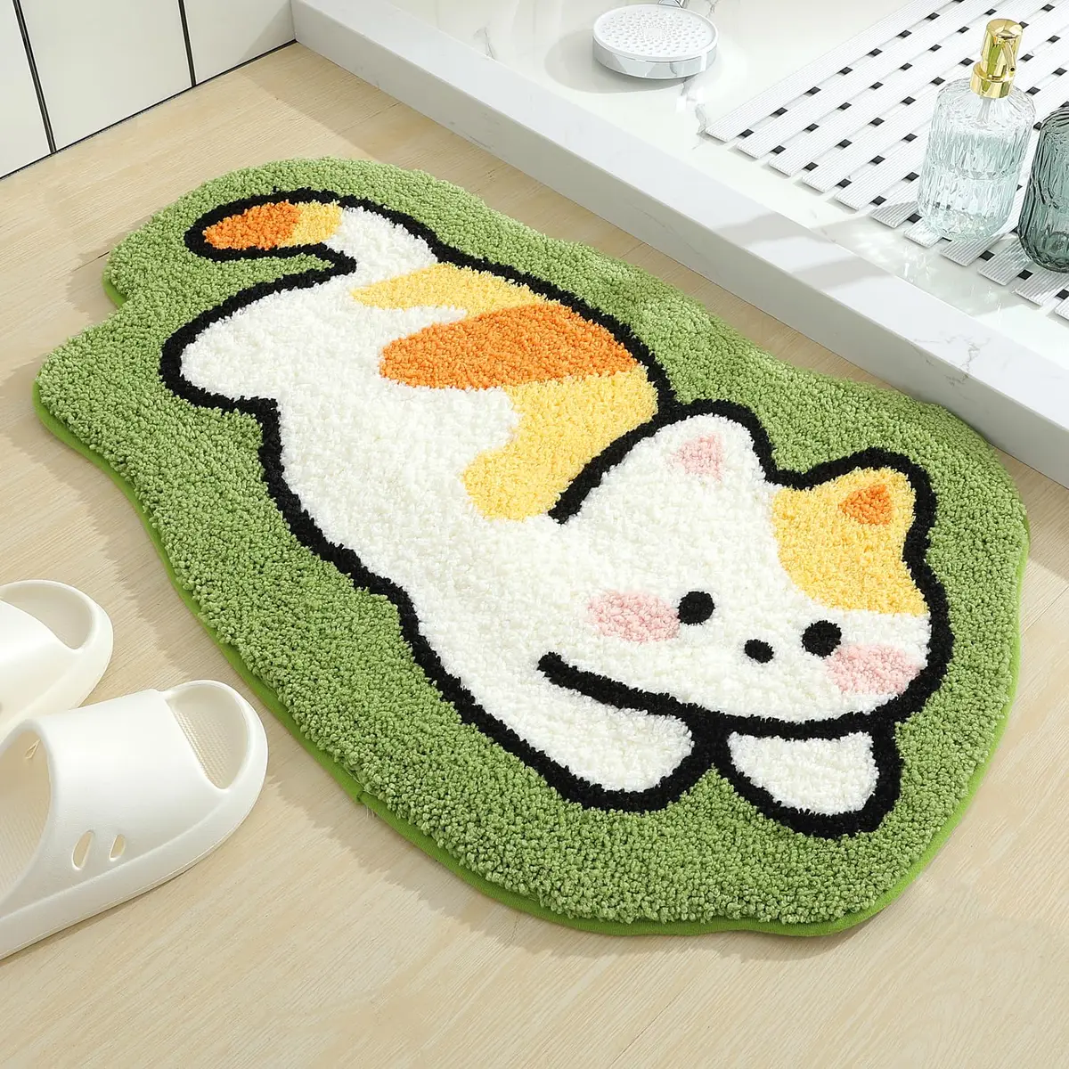 Molesun Cat Bath Mat 20x31 Inch | Soft Absorbent Microfiber Rug with Non-Slip TPR Backing - main product image