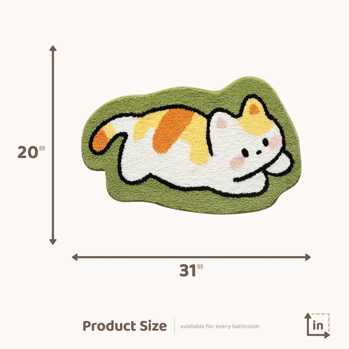 Molesun Cat Bath Mat 20x31 Inch | Soft Absorbent Microfiber Rug with Non-Slip TPR Backing - view 2