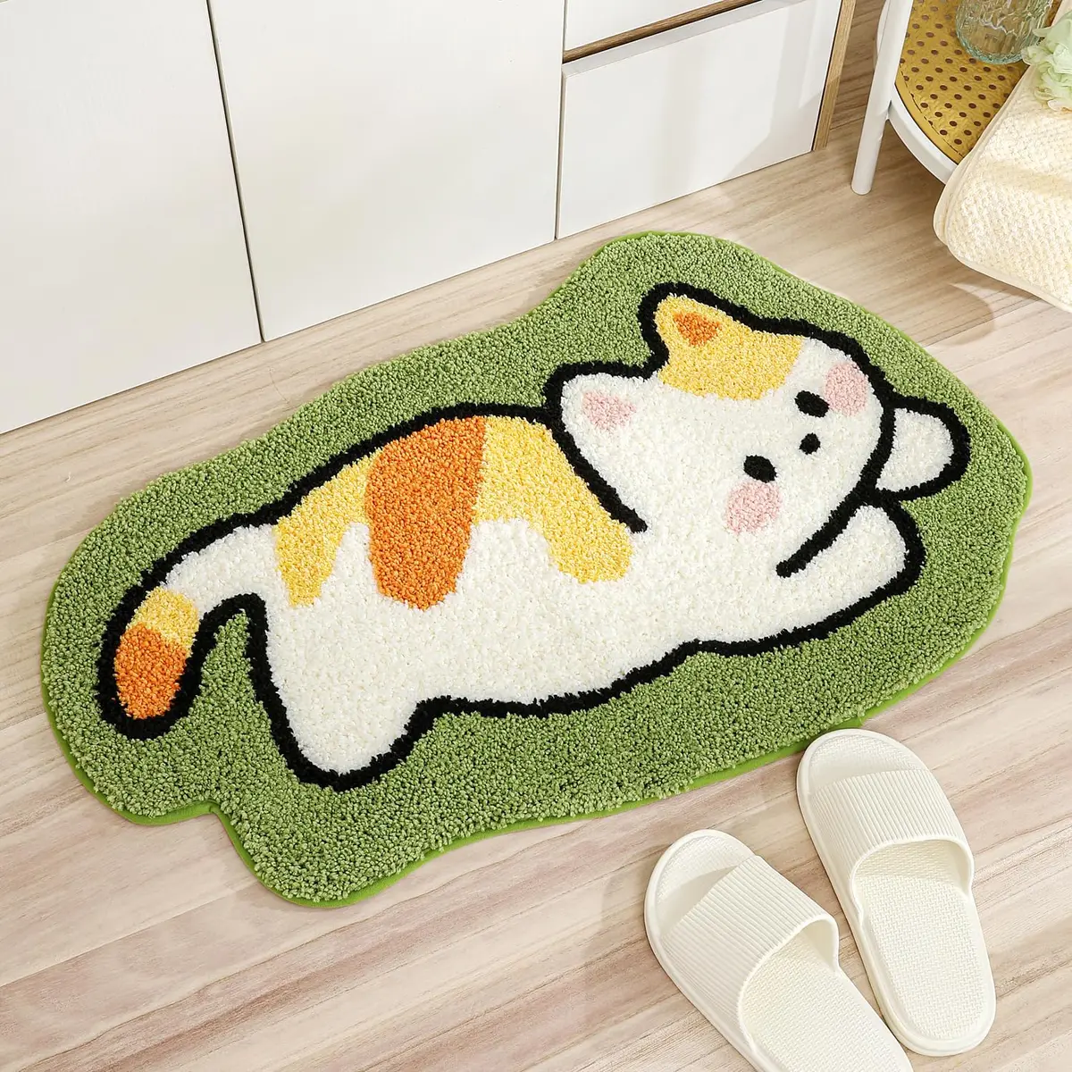 Molesun Cat Bath Mat 20x31 Inch | Soft Absorbent Microfiber Rug with Non-Slip TPR Backing - view 3