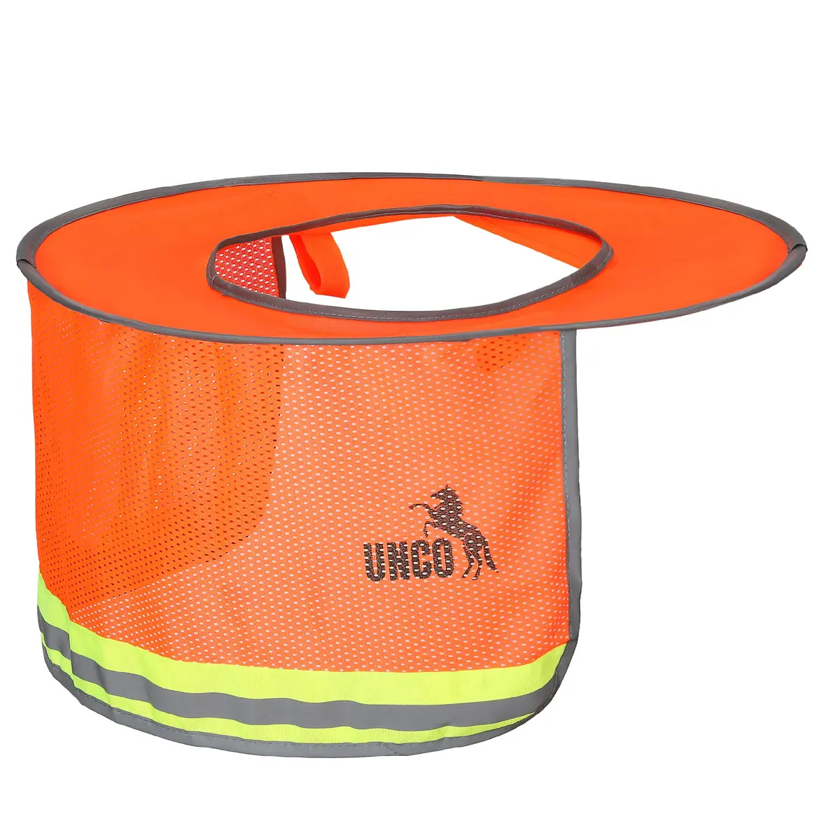 UNCO Hard Hat Sun Shield Orange Mesh with Reflective Strips | Full & Standard Brim Helmet Cover - view 8