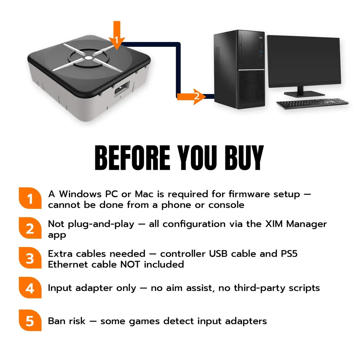 Mcbazel XIM Matrix Multi-Input Adapter for Xbox Series X/S, PS5, PC | Supports Mice, Keyboards, Gyro Controllers - view 7