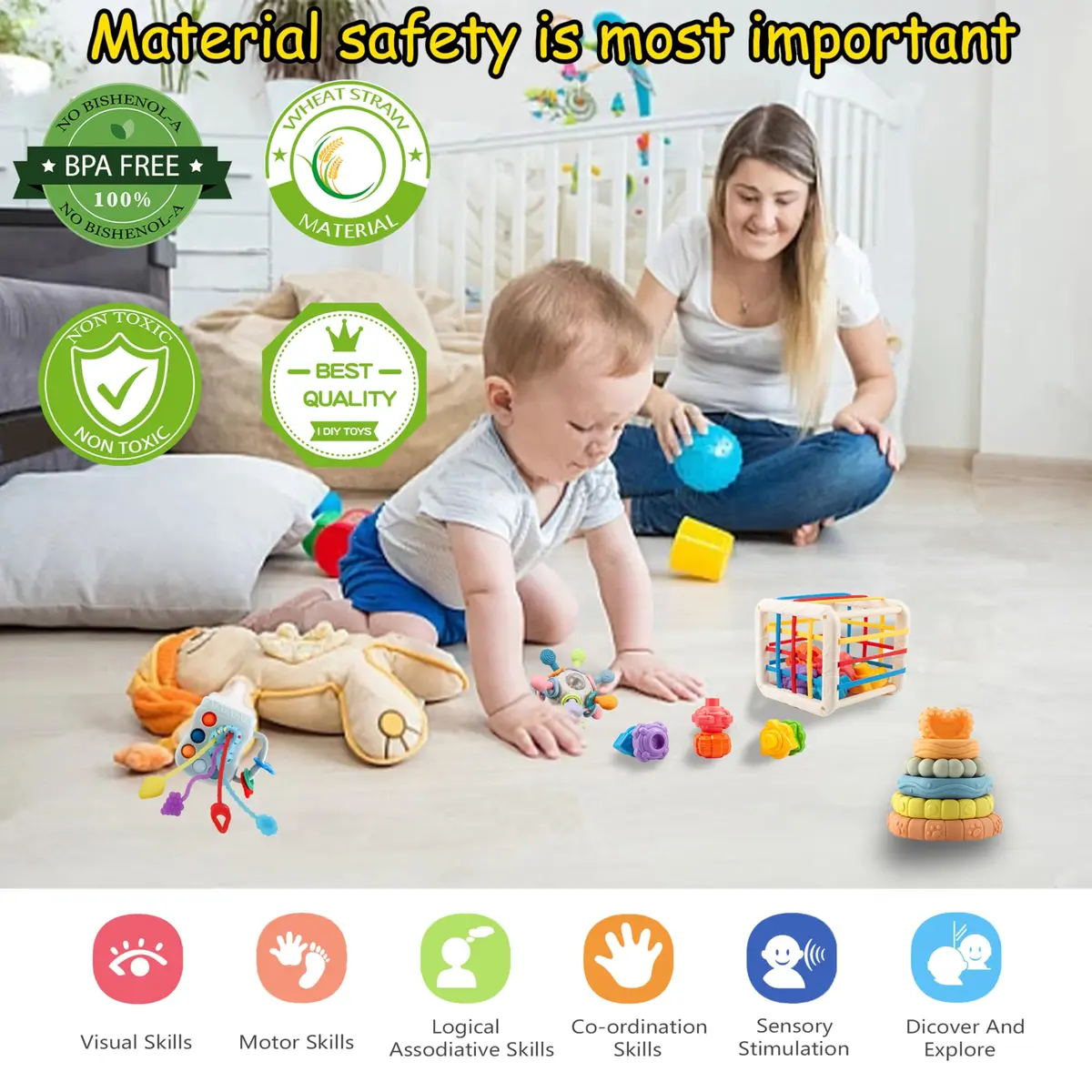 i diy Baby Toys 0-6-12 Months | Montessori & Sensory Play Set for 1+ Year - view 7