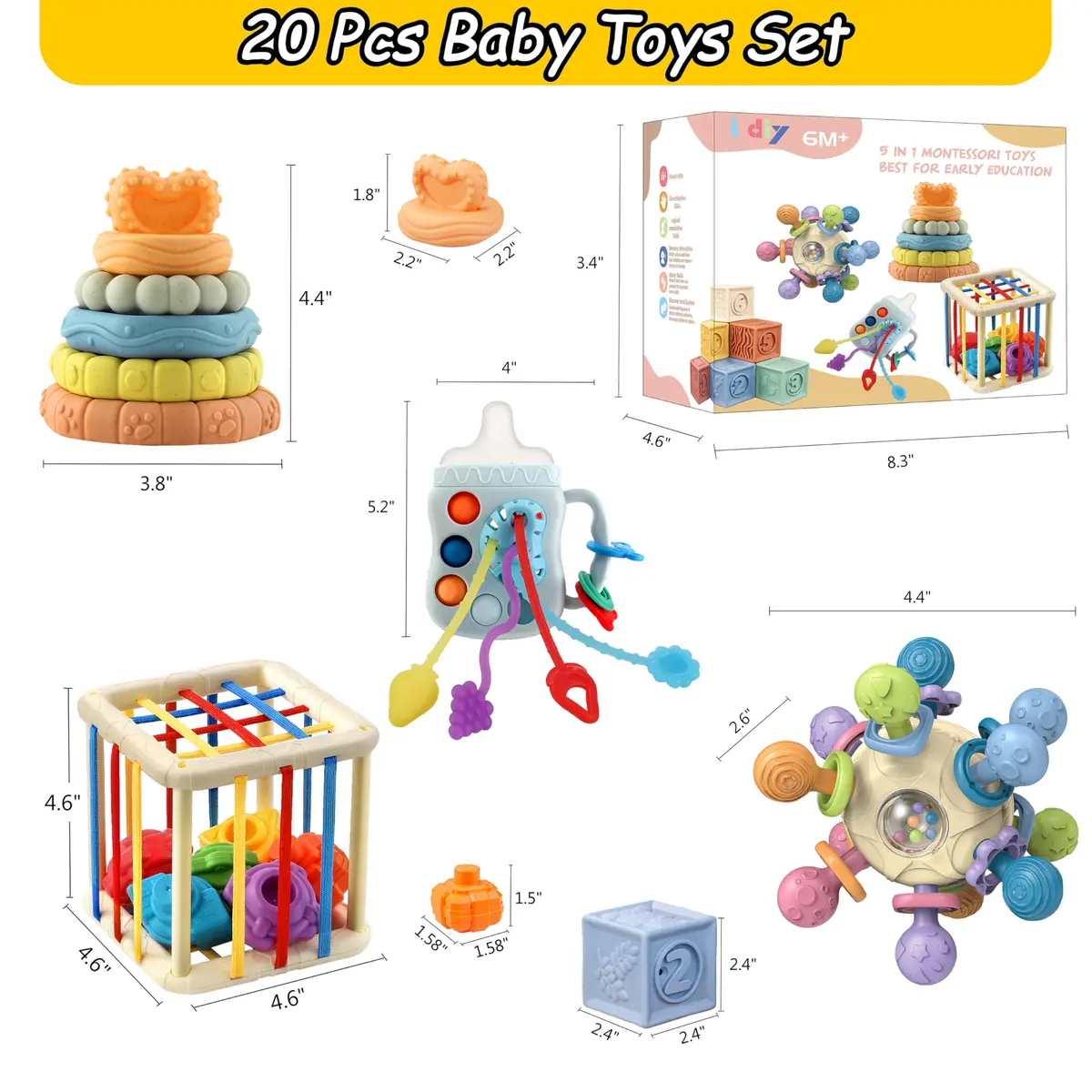 i diy Baby Toys 0-6-12 Months | Montessori & Sensory Play Set for 1+ Year - view 8