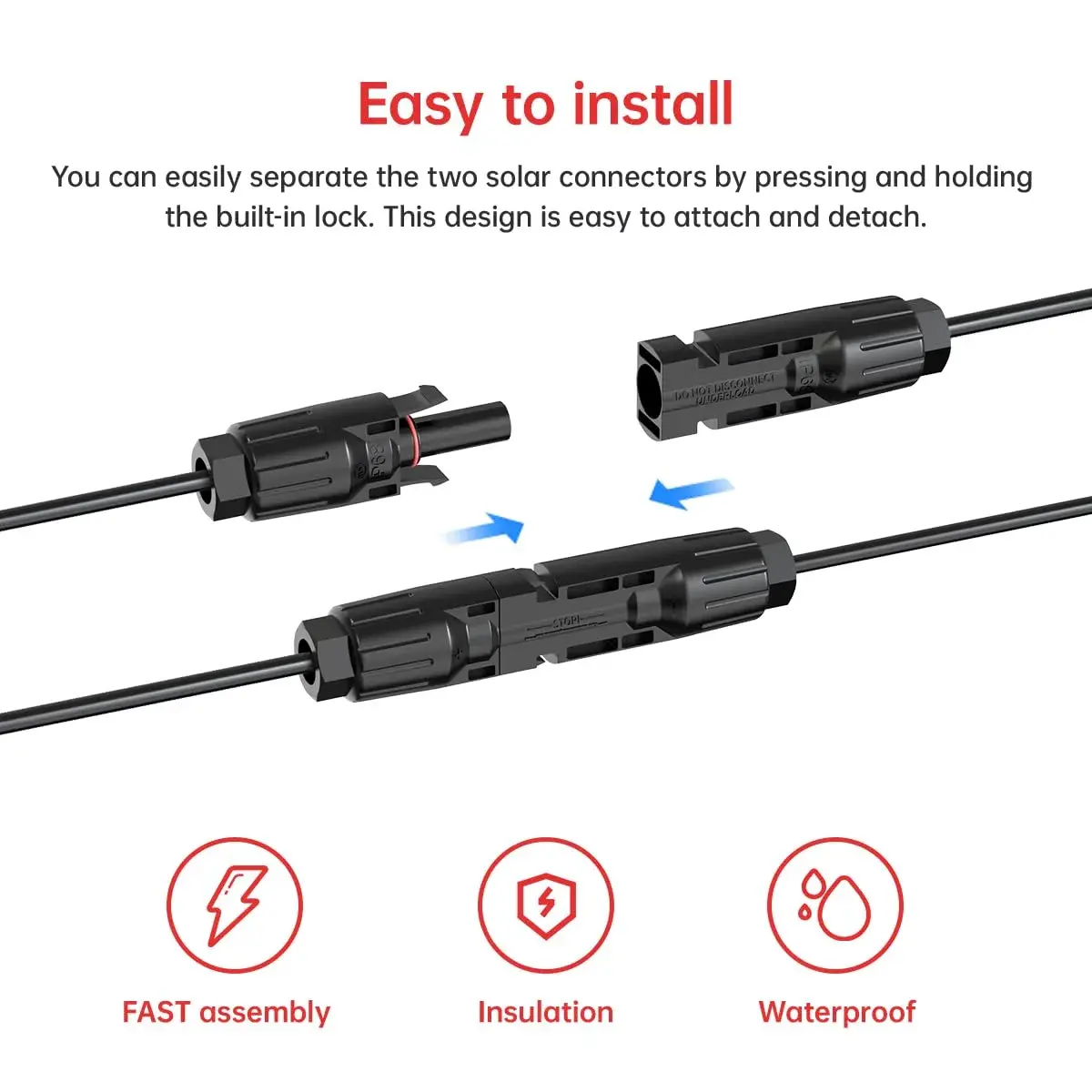 ELFCULB 10AWG Solar to XT60i Cable - 25FT | Connect Solar Panels to Power Stations - view 3
