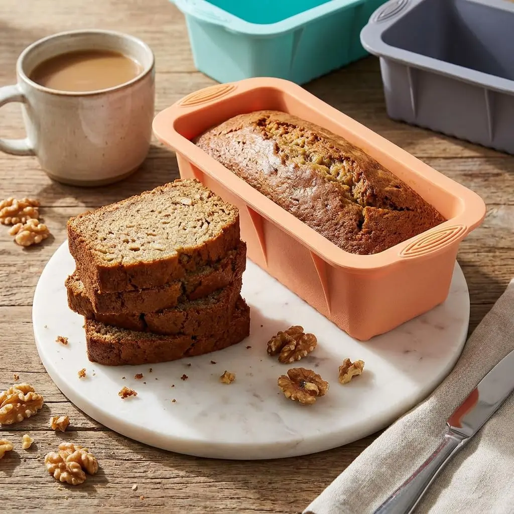 MONGSEW 3-Piece Silicone Bread Loaf Pan Set 2.75 inches (6.98 cm) Deep | Nesting Design for Easy Storage - view 9
