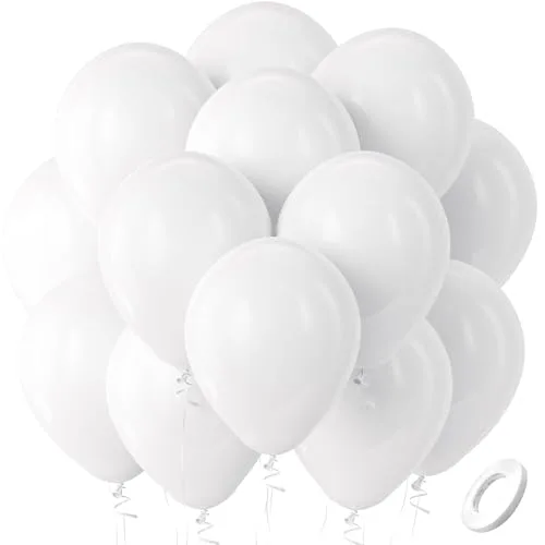 Bezente Giant White Balloons 36 Inch (8 Pack) | Large Round Latex Balloons for Party Decorations - main product image