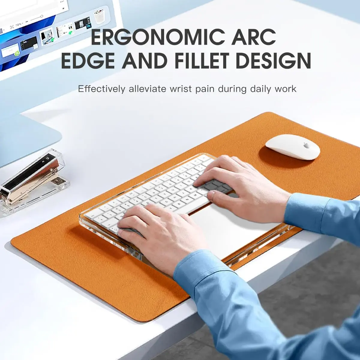 HEWYIOS Acrylic Keyboard Stand and Trackpad Holder for Apple Magic Keyboard 2th/3th | Ergonomic Design - view 5