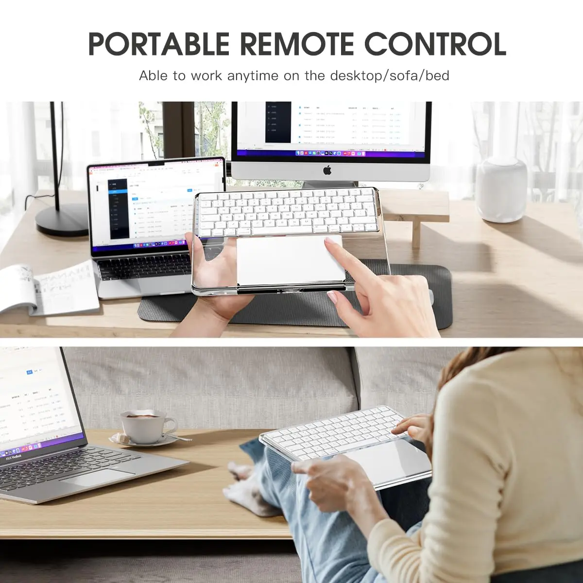 HEWYIOS Acrylic Keyboard Stand and Trackpad Holder for Apple Magic Keyboard 2th/3th | Ergonomic Design - view 2