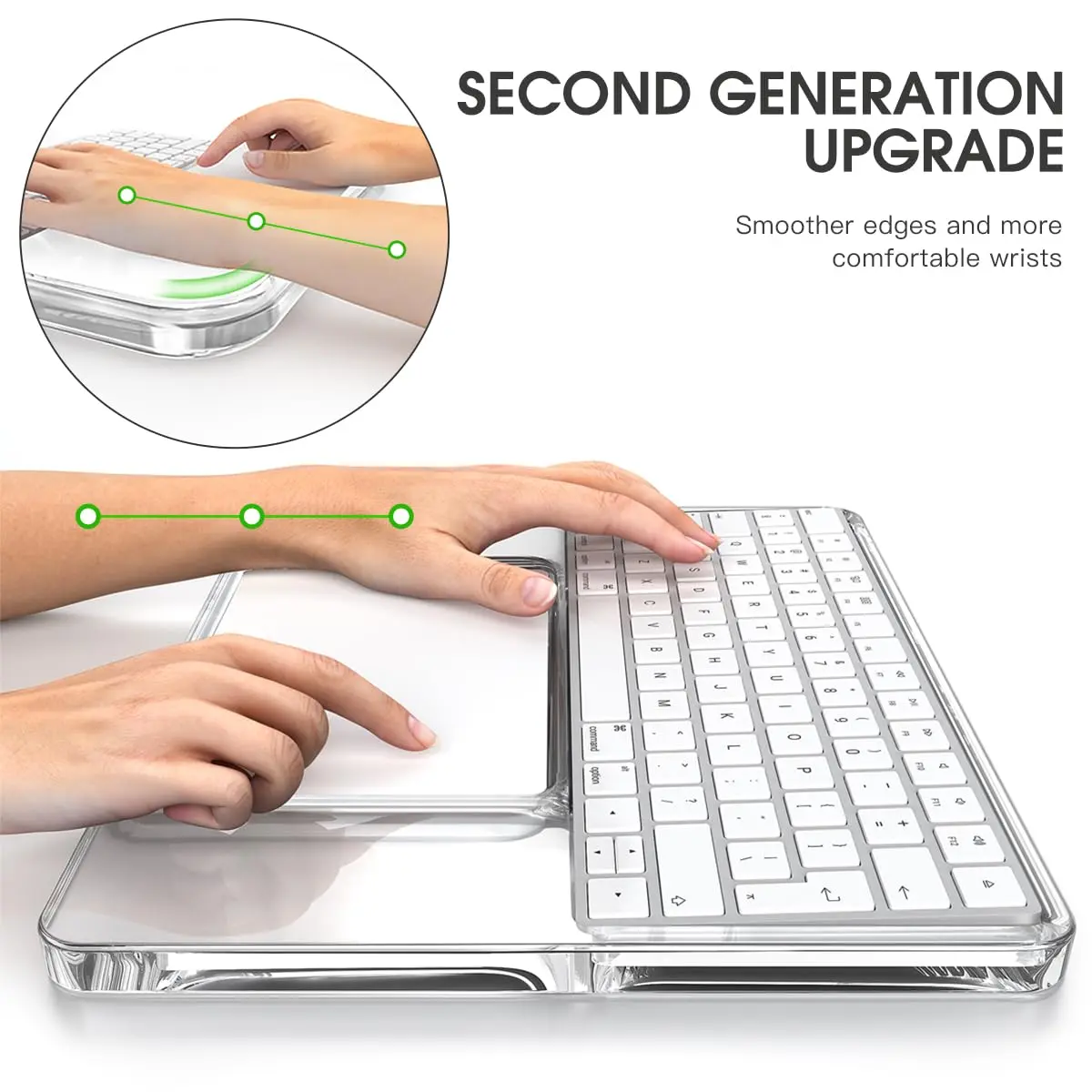 HEWYIOS Acrylic Keyboard Stand and Trackpad Holder for Apple Magic Keyboard 2th/3th | Ergonomic Design - view 4