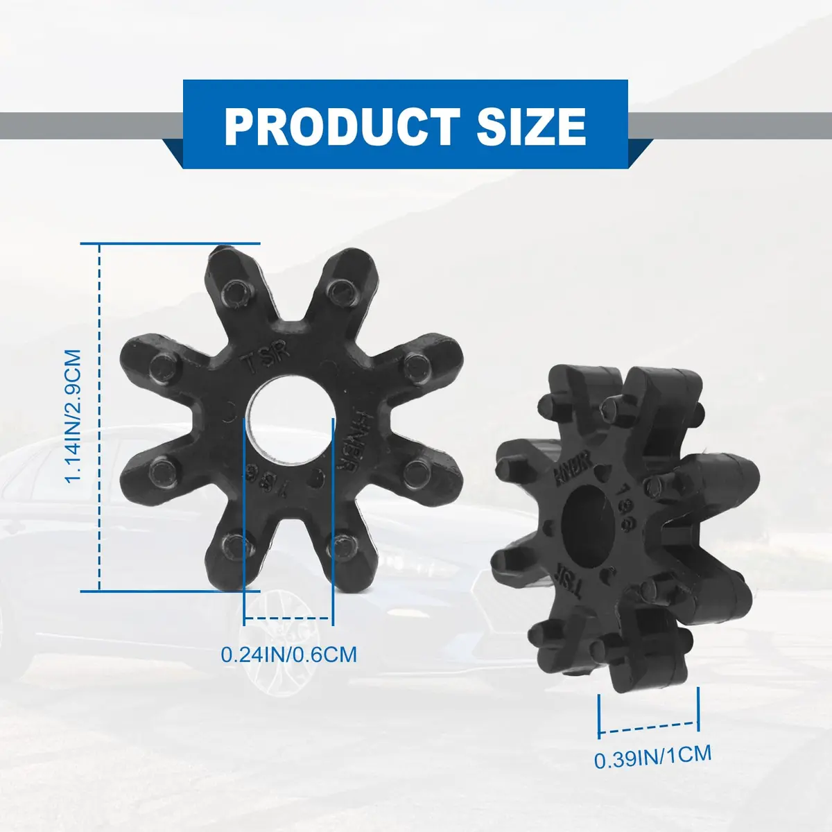 RBOKO Black Flexible Steering Coupler Replacement 4-Pack | Solves Steering Vibration and Noise - view 2