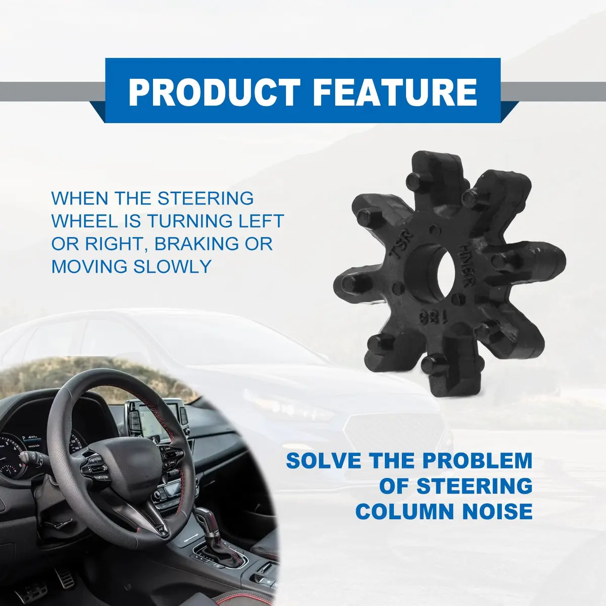 RBOKO Black Flexible Steering Coupler Replacement 4-Pack | Solves Steering Vibration and Noise - view 3