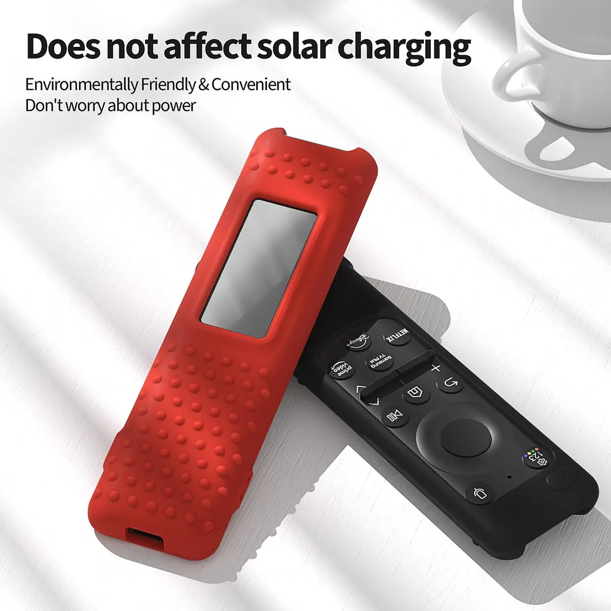 PIUAMUNKJ Black Silicone Protective Cover for Samsung Smart TV Solar Remote BN59-01432 | Fits BN59-01436B, TM2360E, TM2360F - view 3
