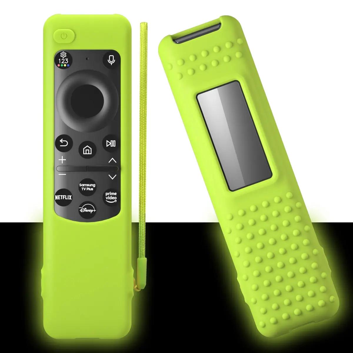 PIUAMUNKJ Luminous Green Silicone Protective Cover with Lanyard for Samsung Solar Cell Remote | Fits BN59-01432A/BN59-01436B/TM2360E/TM2360F - main product image