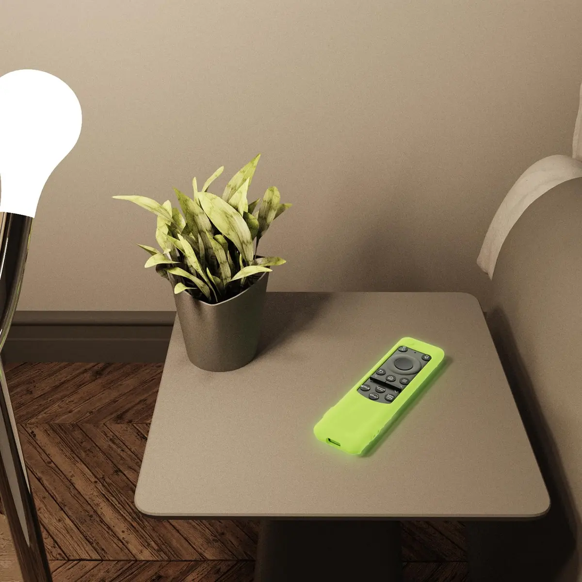 PIUAMUNKJ Luminous Green Silicone Protective Cover with Lanyard for Samsung Solar Cell Remote | Fits BN59-01432A/BN59-01436B/TM2360E/TM2360F - view 4