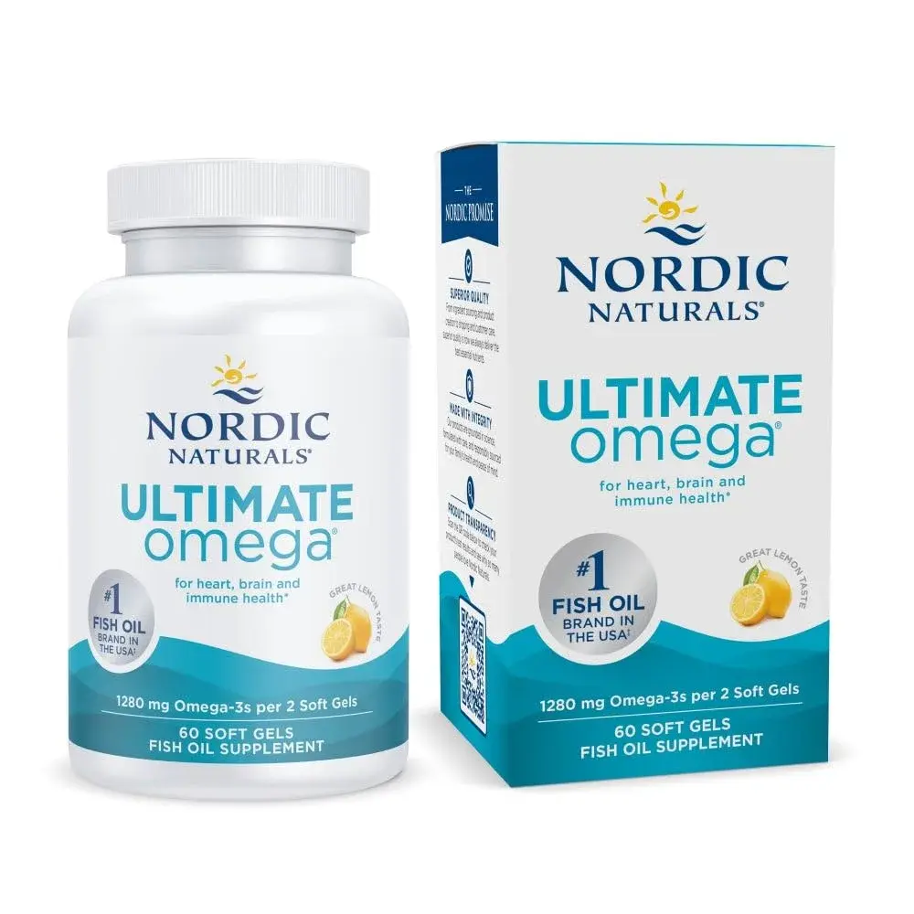 Nordic Naturals Ultimate Omega Lemon Flavor Fish Oil | High-Potency Omega-3 for Brain & Heart Health - main product image