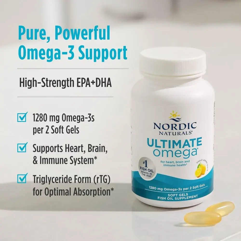 Nordic Naturals Ultimate Omega Lemon Flavor Fish Oil | High-Potency Omega-3 for Brain & Heart Health - view 4