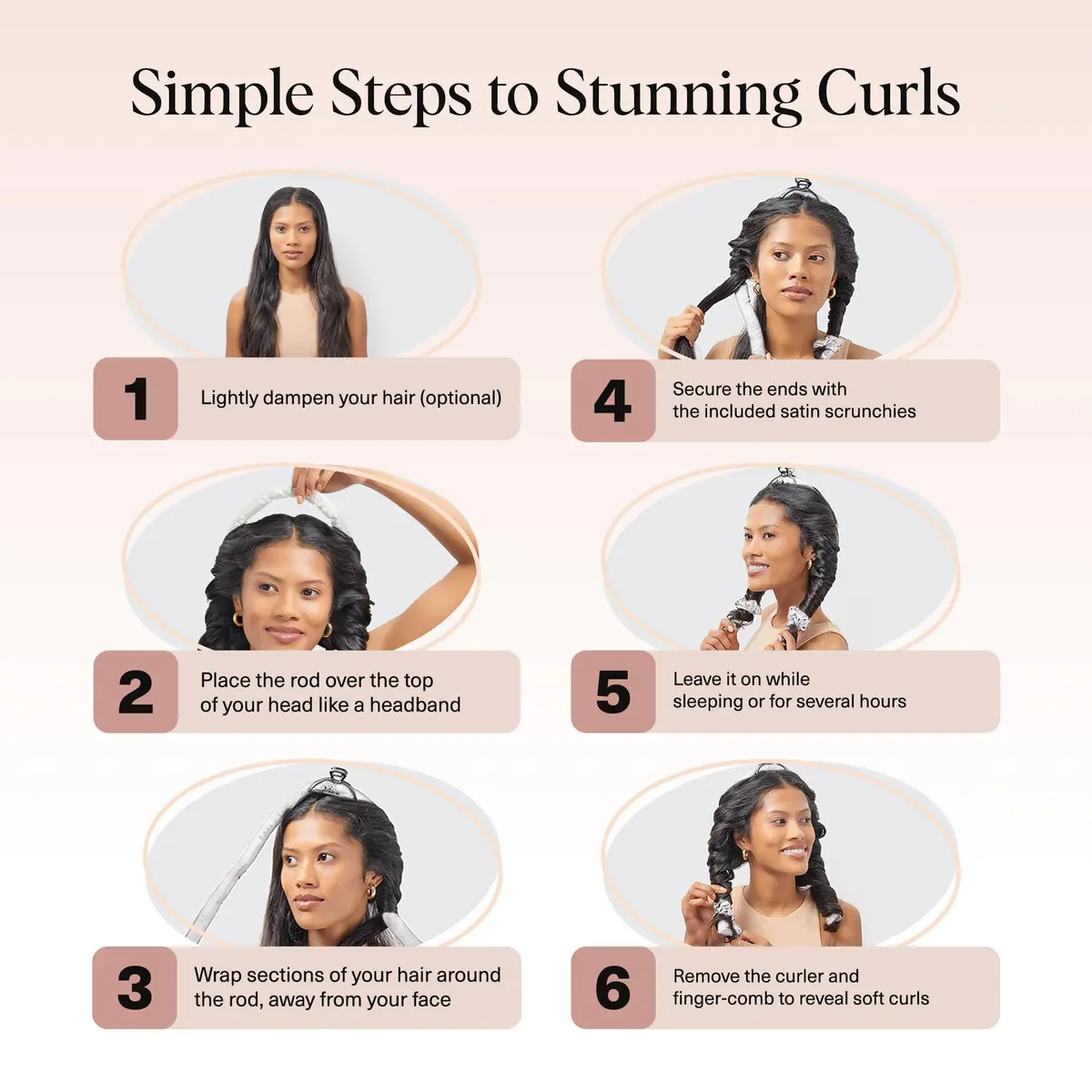 Kitsch Satin Heatless Curls Overnight Set - Ivory | Gentle Frizz-Free Hair Styling - view 7