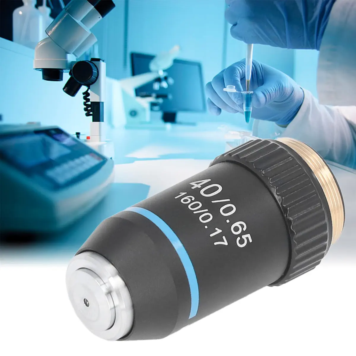 Fafeicy 40X Achromatic Microscope Objective Lens | Brass, 20.2mm RMS Interface, Bright & Sharp Imaging - view 5