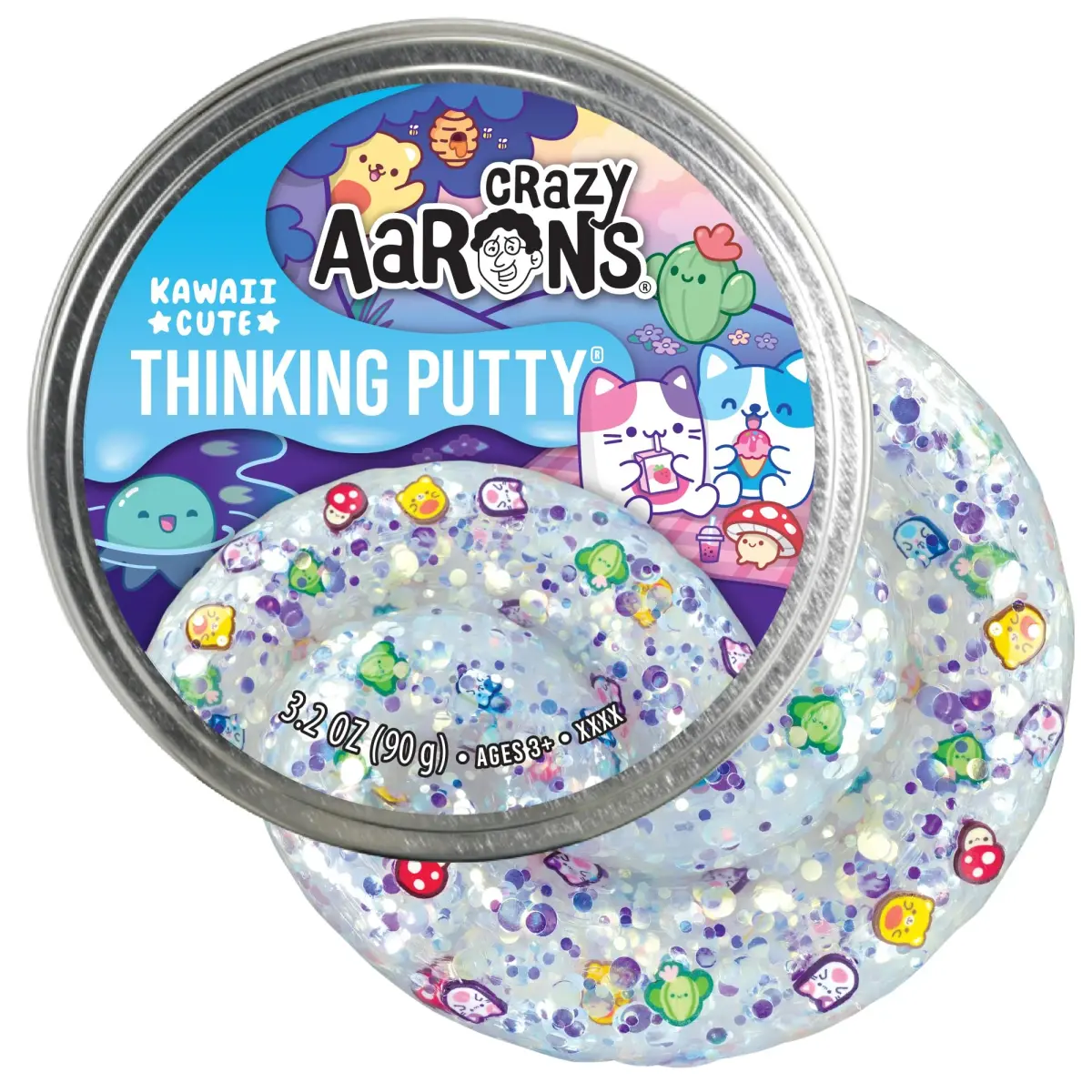 Crazy Aaron's Thinking Putty Kawaii Cute 96ml (3.2 oz) | Glitter & Charms for Sensory Play - view 7