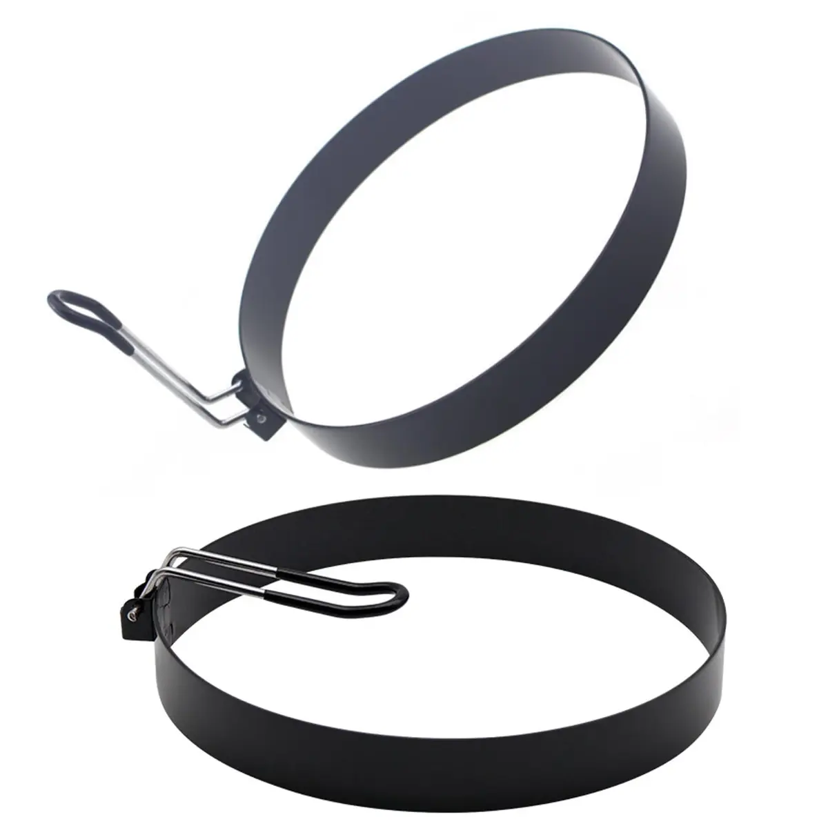 WOWITIS Large 2 Pack 8" Omelette Ring for Griddle | Non-stick Stainless Steel Egg Separator with Silicone Handle - view 5
