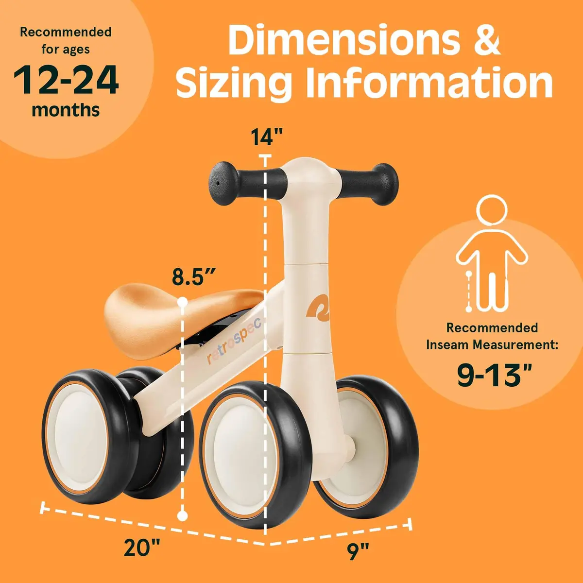 Retrospec Cricket Baby Walker Balance Bike for 12-24 Months | Toddler Ride-On Toy for Boys & Girls - view 4