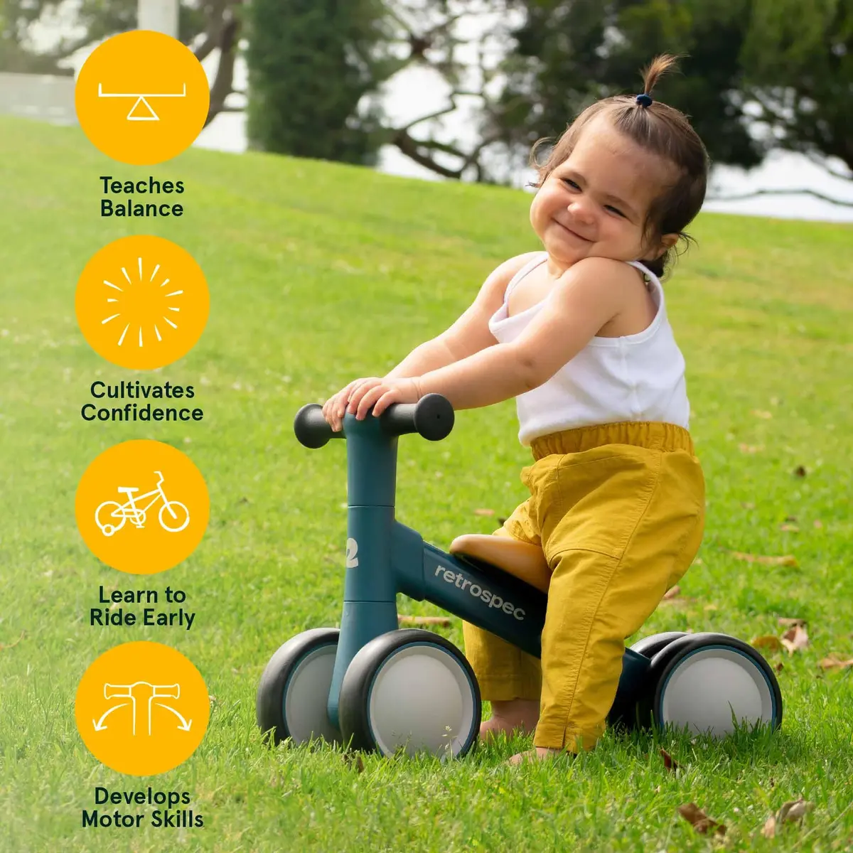 Retrospec Cricket Baby Walker Balance Bike for 12-24 Months | Toddler Ride-On Toy for Boys & Girls - view 6