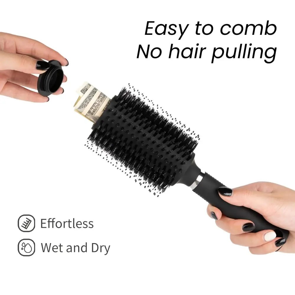 LiveBe Hidden Safe Hair Brush with Storage Compartment | Black Diversion Safe for Valuables - view 4