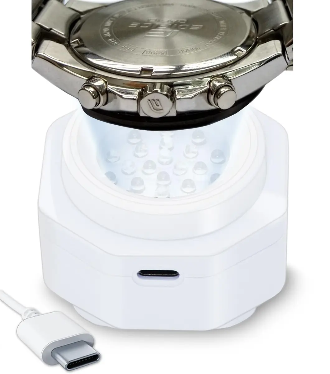 CoolFire Solar Watch Charger USB-C UV-Free Safe 24/7 | Fits G-Shock, Citizen, Seiko, Garmin - main product image