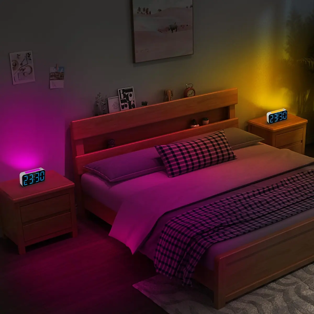 Topski Digital Alarm Clock with Night Light | Large 7-inch Display, Dual Alarm, Snooze, Dimmable Bedside Clock for Kids Teens - view 7