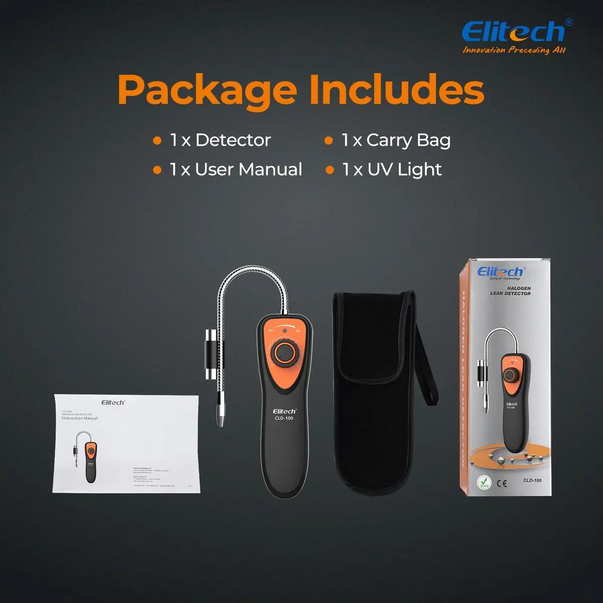 Elitech CLD-100 Refrigerant Leak Detector with UV Light | 8.26 inch Probe, 0.21oz/yr Sensitivity - view 7