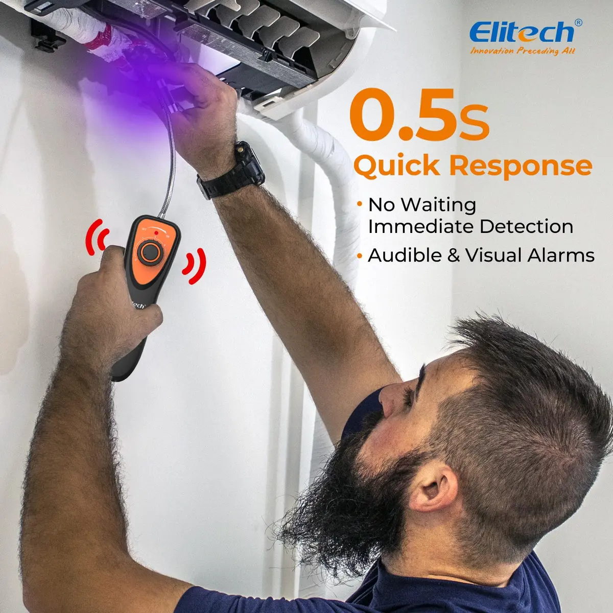 Elitech CLD-100 Refrigerant Leak Detector with UV Light | 8.26 inch Probe, 0.21oz/yr Sensitivity - view 3