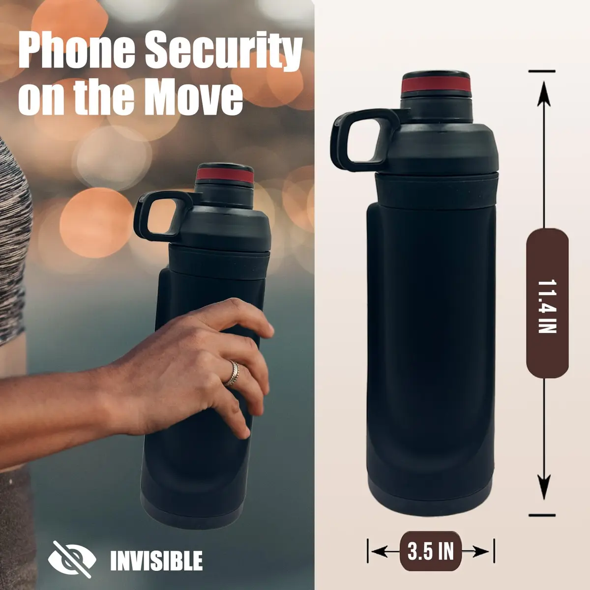 AZ-Homey Diversion Water Bottle with Hidden Compartment 400ml (13.5oz) | Discreet Storage for Valuables - view 6