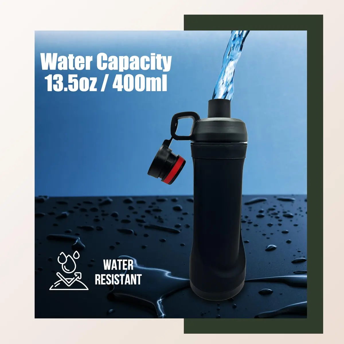 AZ-Homey Diversion Water Bottle with Hidden Compartment 400ml (13.5oz) | Discreet Storage for Valuables - view 4