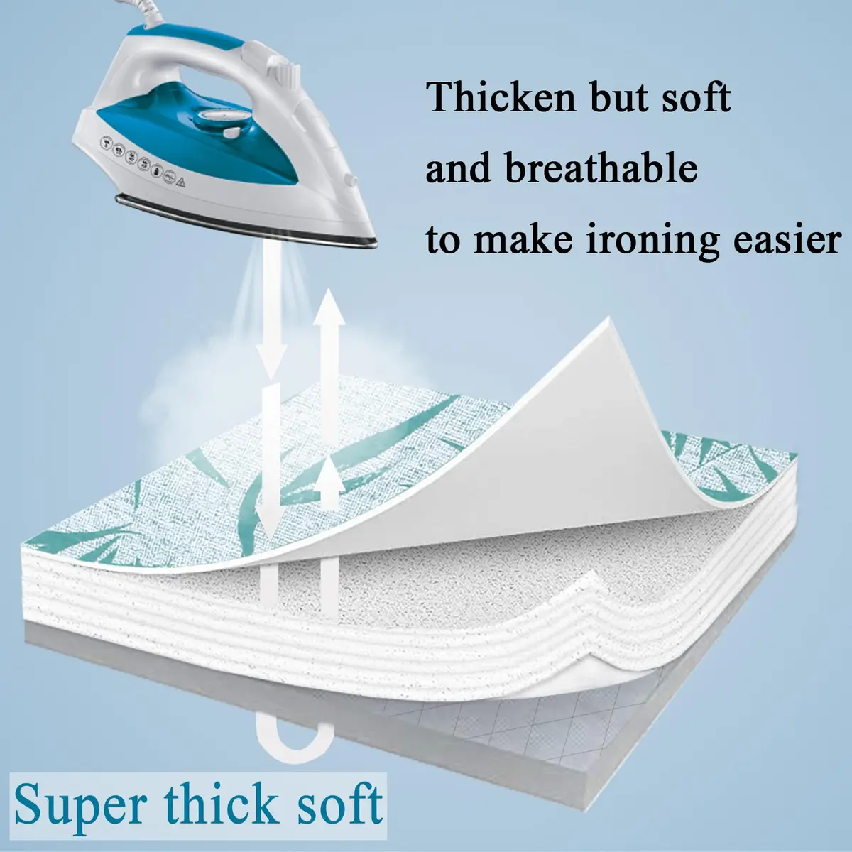 MZXcuin Small Ironing Board Cover 12.5"x32" | Heat Reflective Cotton Pad with Padding - view 5