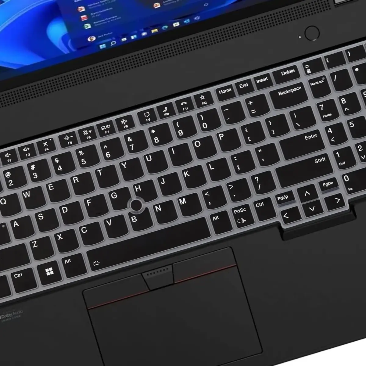 MUBUY-GOL Black Silicone Keyboard Cover for Lenovo ThinkPad E16, T16, P16, P16v, P16s, L15 (15.6"-16") | US Layout - view 4