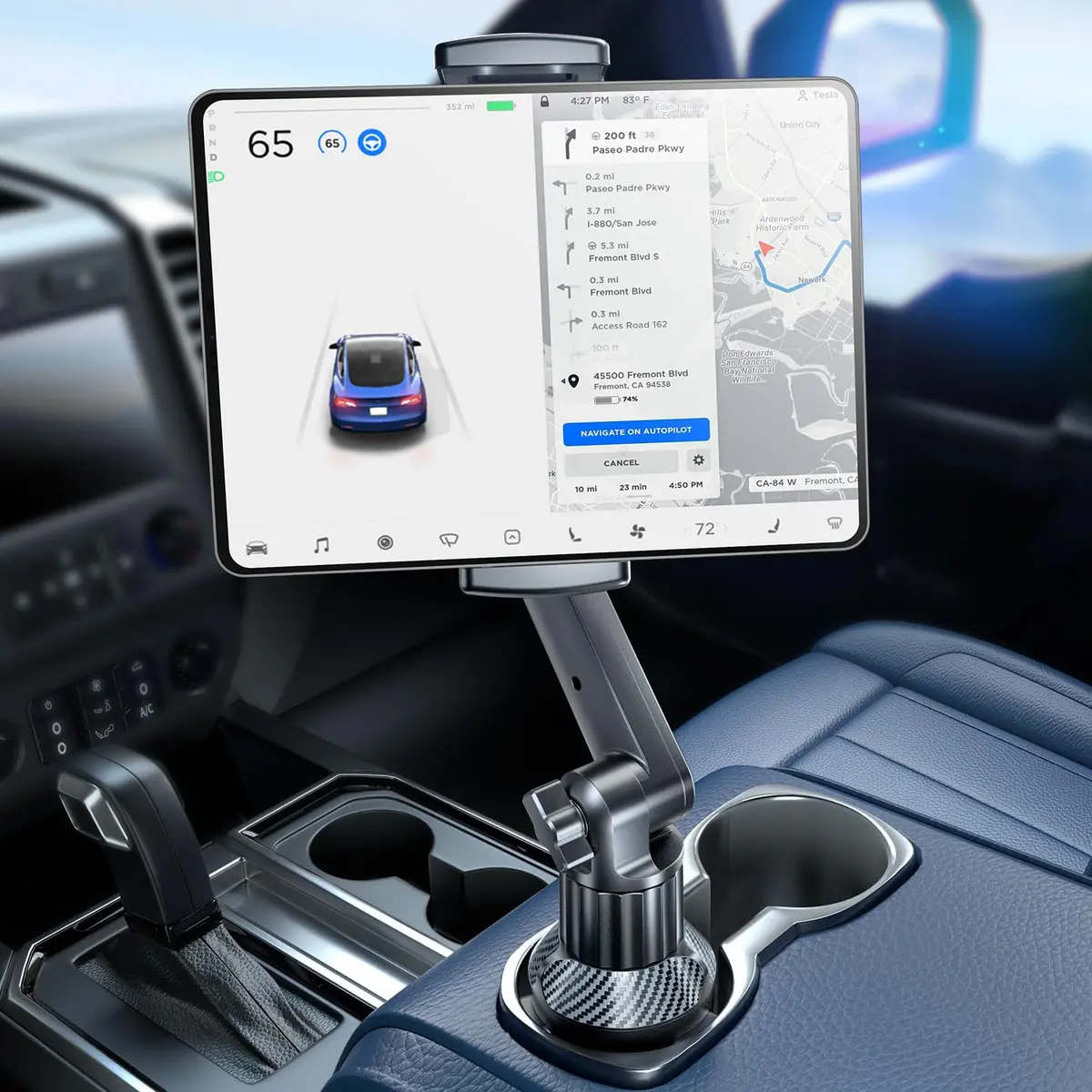 eSamcore Car Cup Holder Tablet Mount 47cm (15" Height) | Stable & Durable for 6"-12.9" Devices - main product image