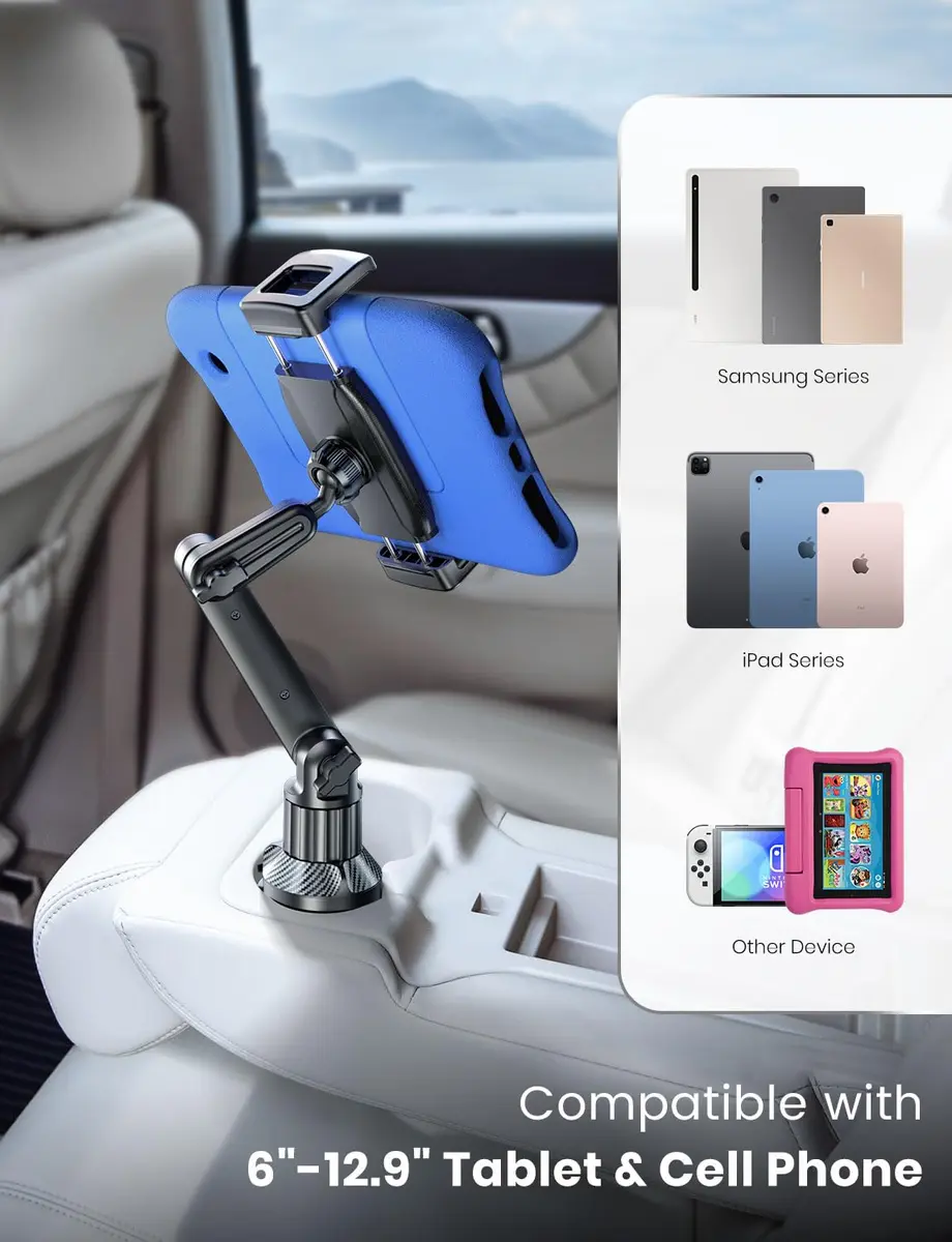 eSamcore Car Cup Holder Tablet Mount 47cm (15" Height) | Stable & Durable for 6"-12.9" Devices - view 5