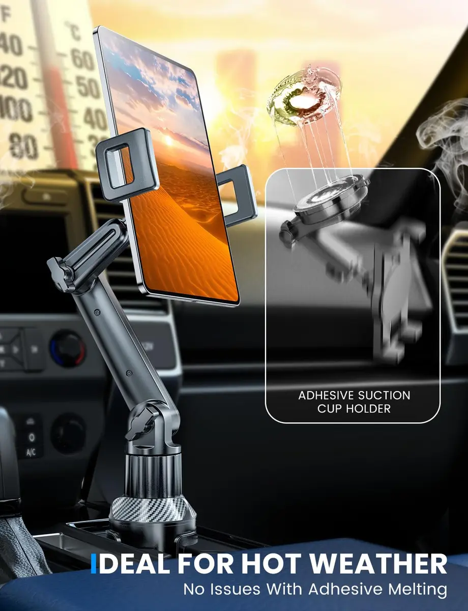 eSamcore Car Cup Holder Tablet Mount 47cm (15" Height) | Stable & Durable for 6"-12.9" Devices - view 6