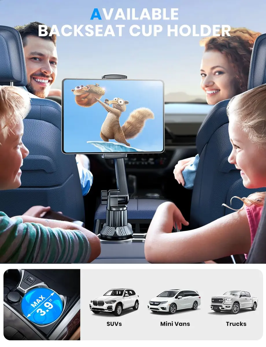 eSamcore Car Cup Holder Tablet Mount 47cm (15" Height) | Stable & Durable for 6"-12.9" Devices - view 7