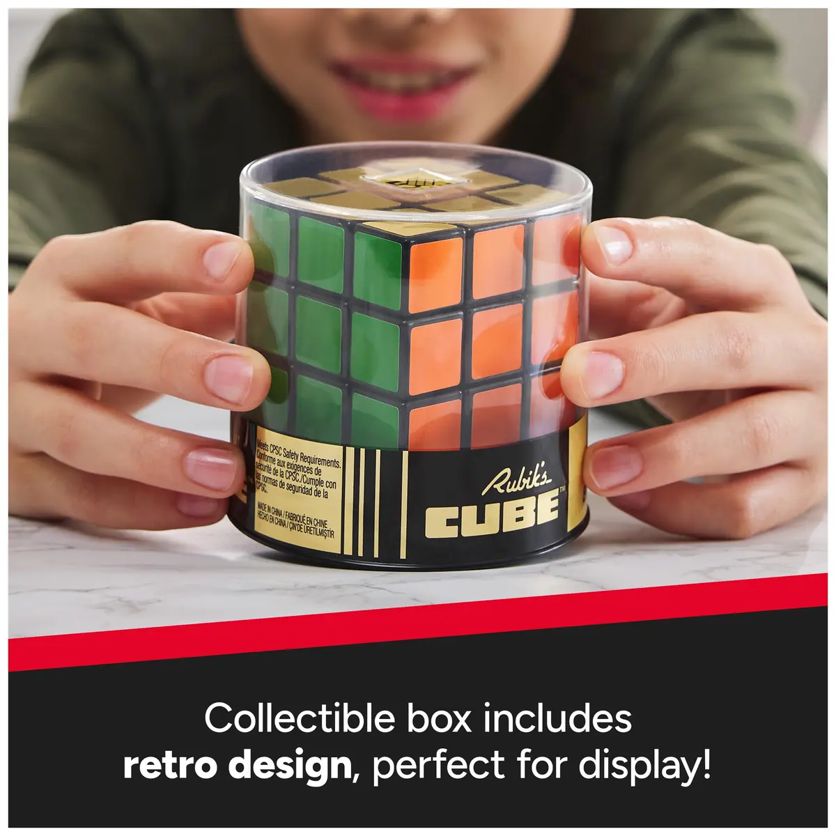 Rubik's Cube 50th Anniversary Retro Puzzle Cube & Brain Teaser Fidget Toy | Classic 3x3 Vintage Design, Collectible & Brain-Boosting - view 5