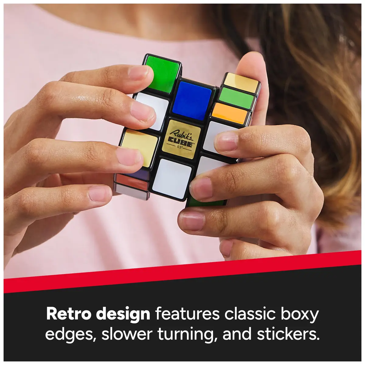 Rubik's Cube 50th Anniversary Retro Puzzle Cube & Brain Teaser Fidget Toy | Classic 3x3 Vintage Design, Collectible & Brain-Boosting - view 3