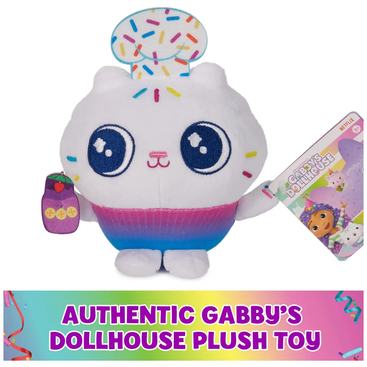 DREAMWORKS GABBY'S DOLLHOUSE 6-inch Cakey Cat Plush Celebration Series | Soft, Cuddly & Imaginative (120 chars) - view 6