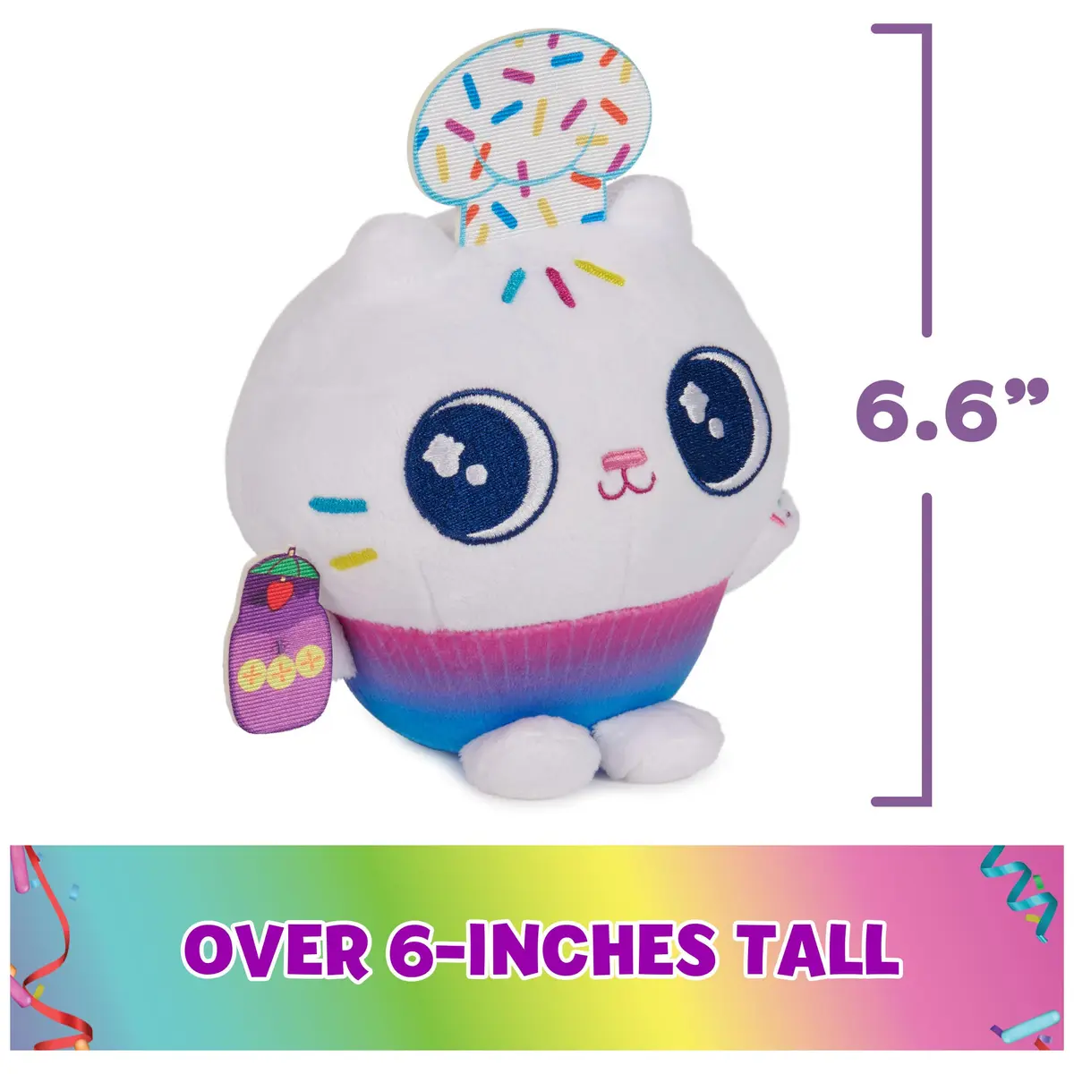 DREAMWORKS GABBY'S DOLLHOUSE 6-inch Cakey Cat Plush Celebration Series | Soft, Cuddly & Imaginative (120 chars) - view 3