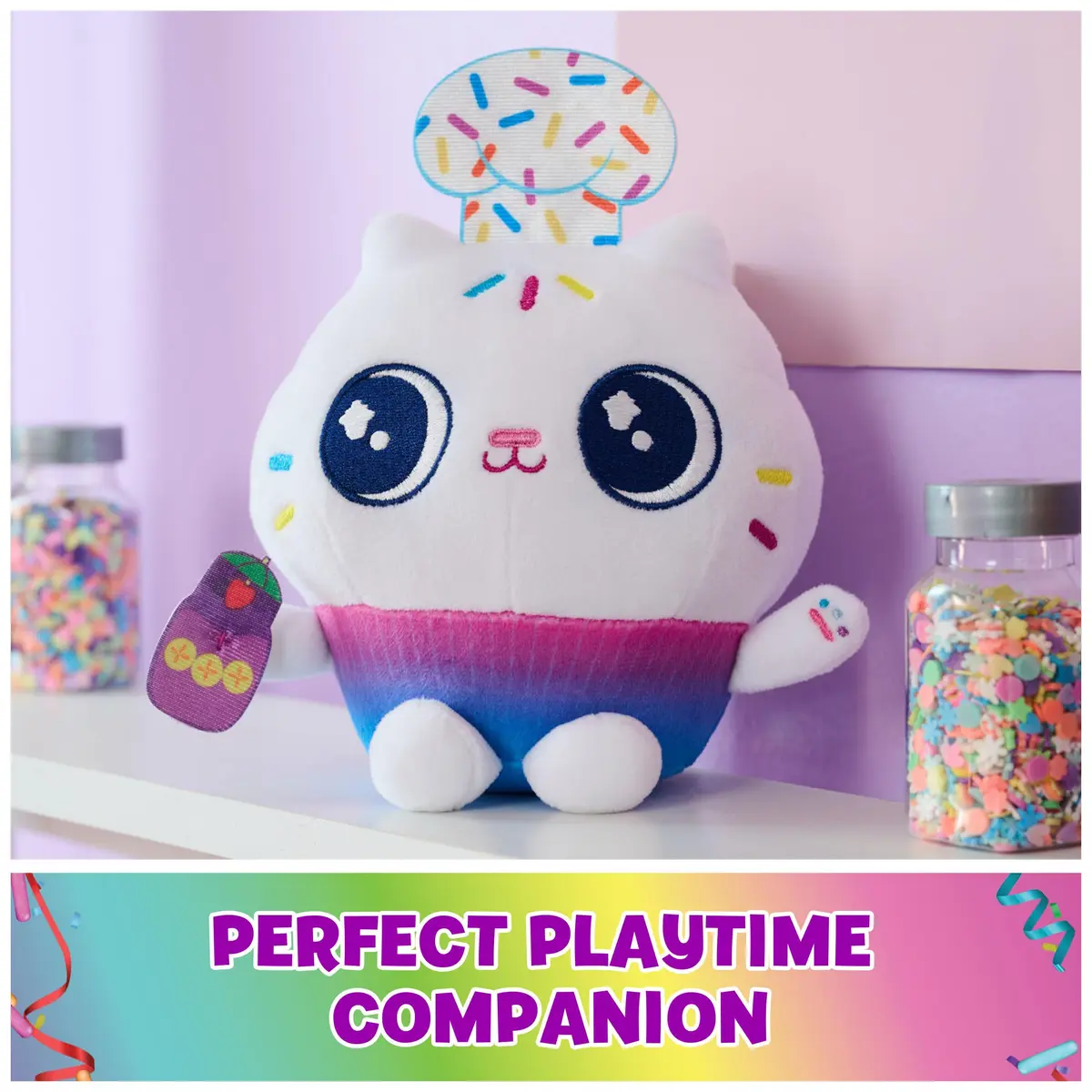 DREAMWORKS GABBY'S DOLLHOUSE 6-inch Cakey Cat Plush Celebration Series | Soft, Cuddly & Imaginative (120 chars) - view 4